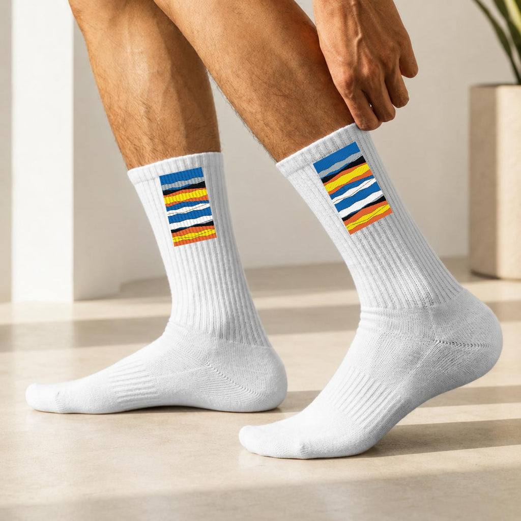 Embroidery Sports Cotton Crew Socks|Cotton