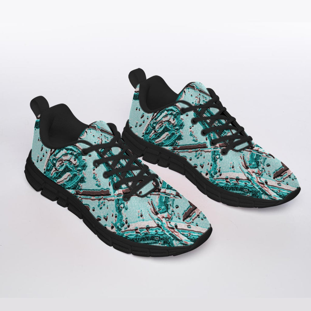 All-Over Print Men's Sports Shoes With Black Sole