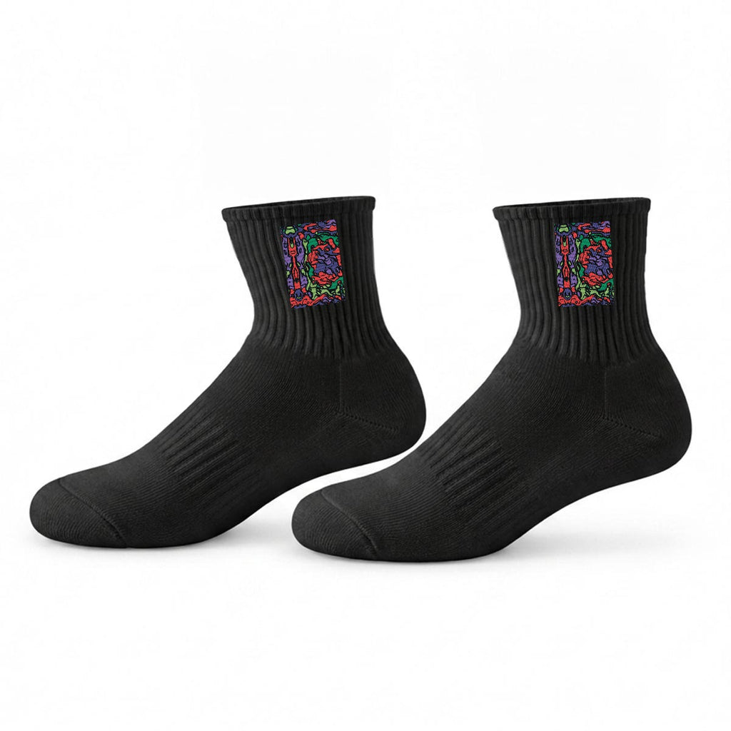 Embroidery Sports Quarter Socks|Cotton