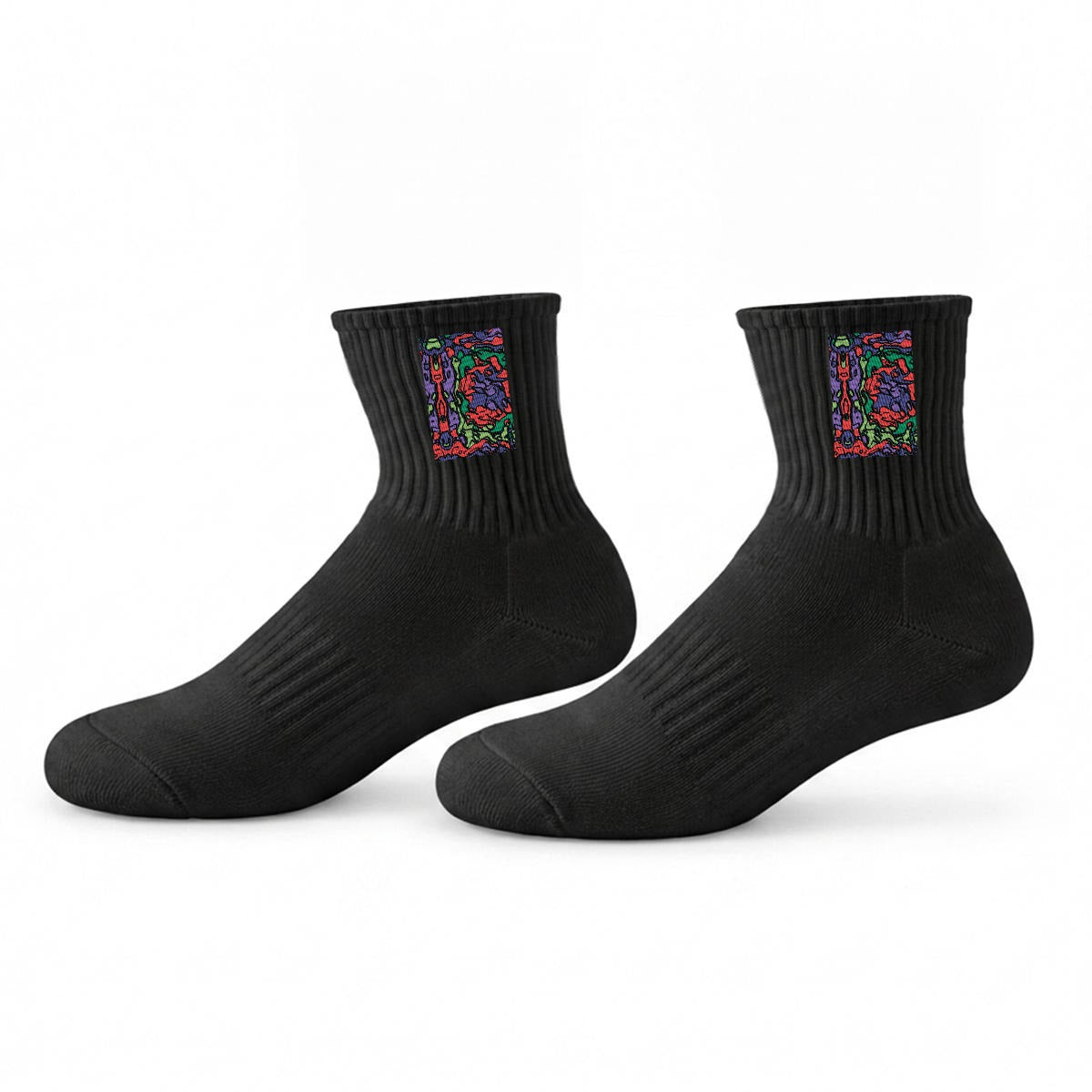 Embroidery Sports Quarter Socks|Cotton