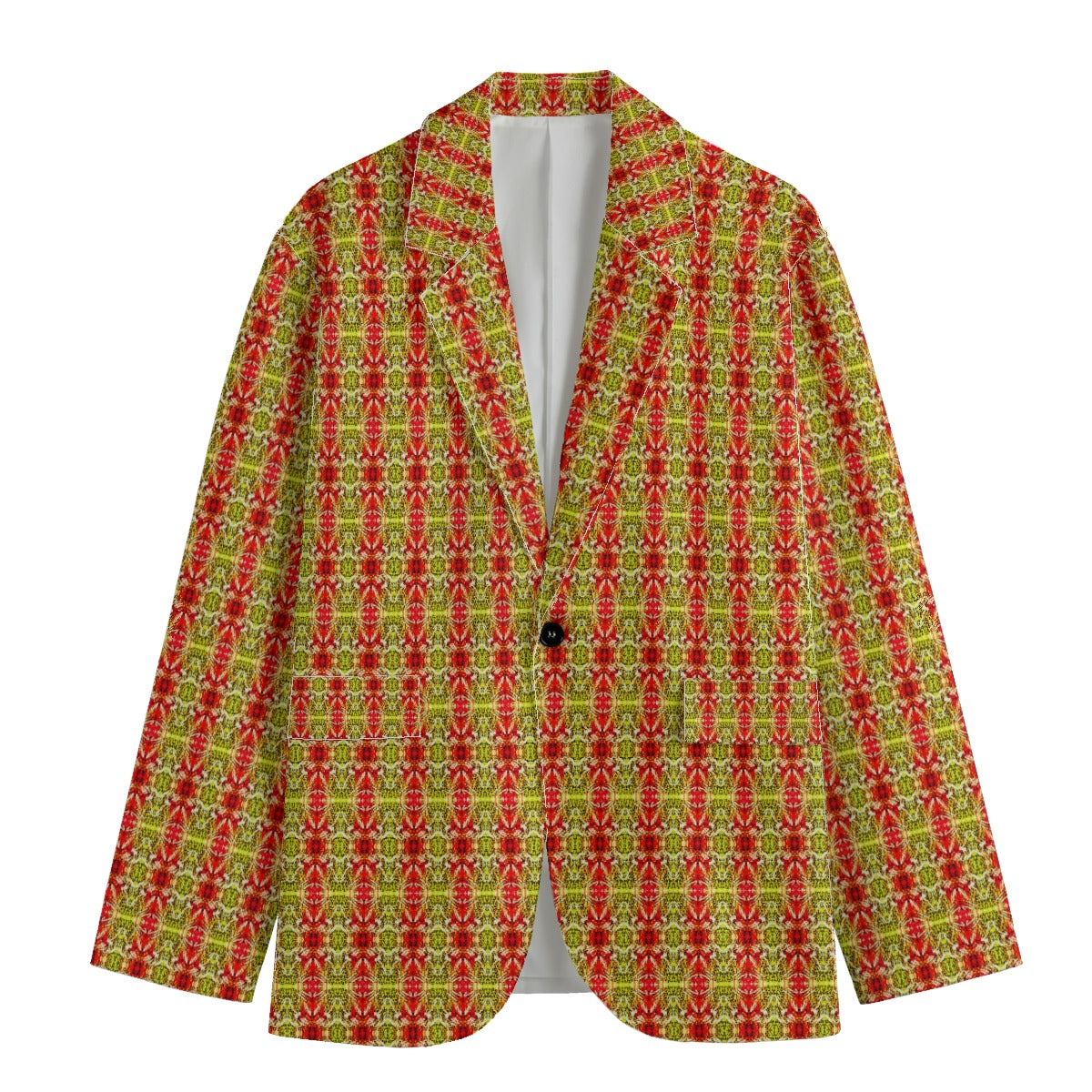 All-Over Print Men's Casual Flat Lapel Collar Blazer | 245GSM Cotton