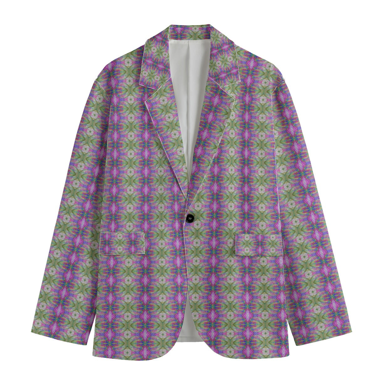 All-Over Print Men's Casual Flat Lapel Collar Blazer | 245GSM Cotton