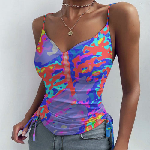 All-over Print Drawstring Camisole