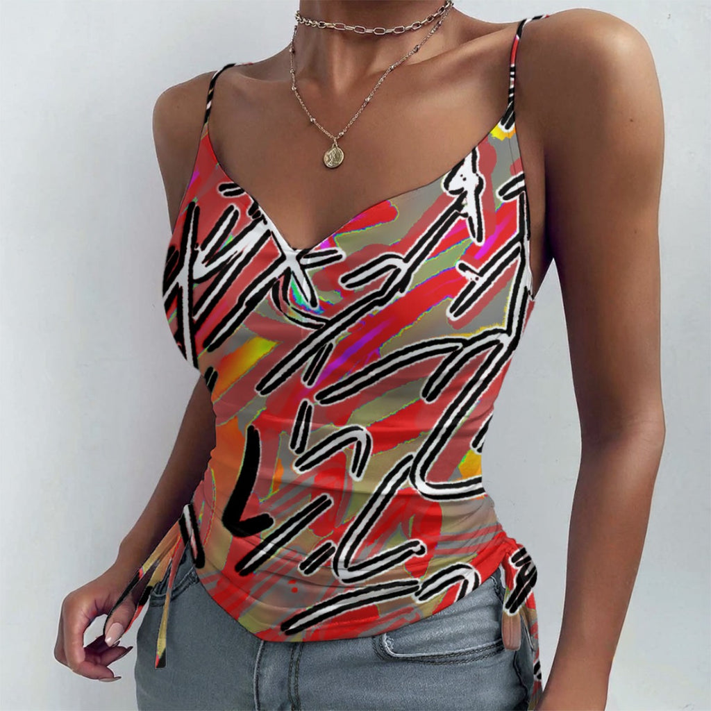 All-over Print Drawstring Camisole