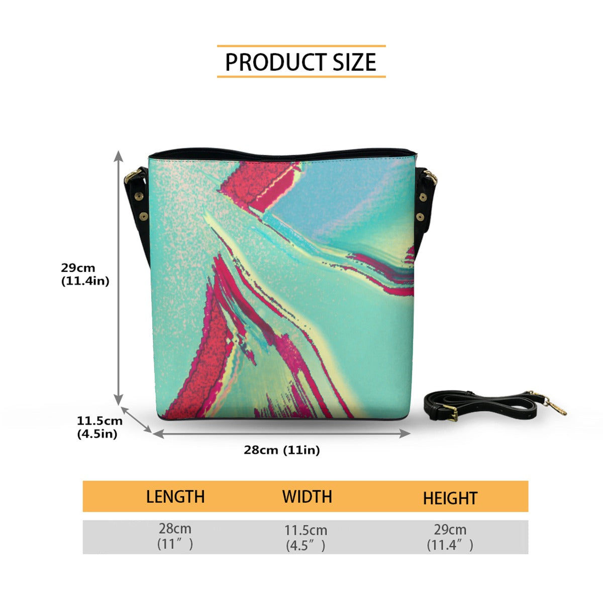 Minimalist Square Crossbody Bucket Bag