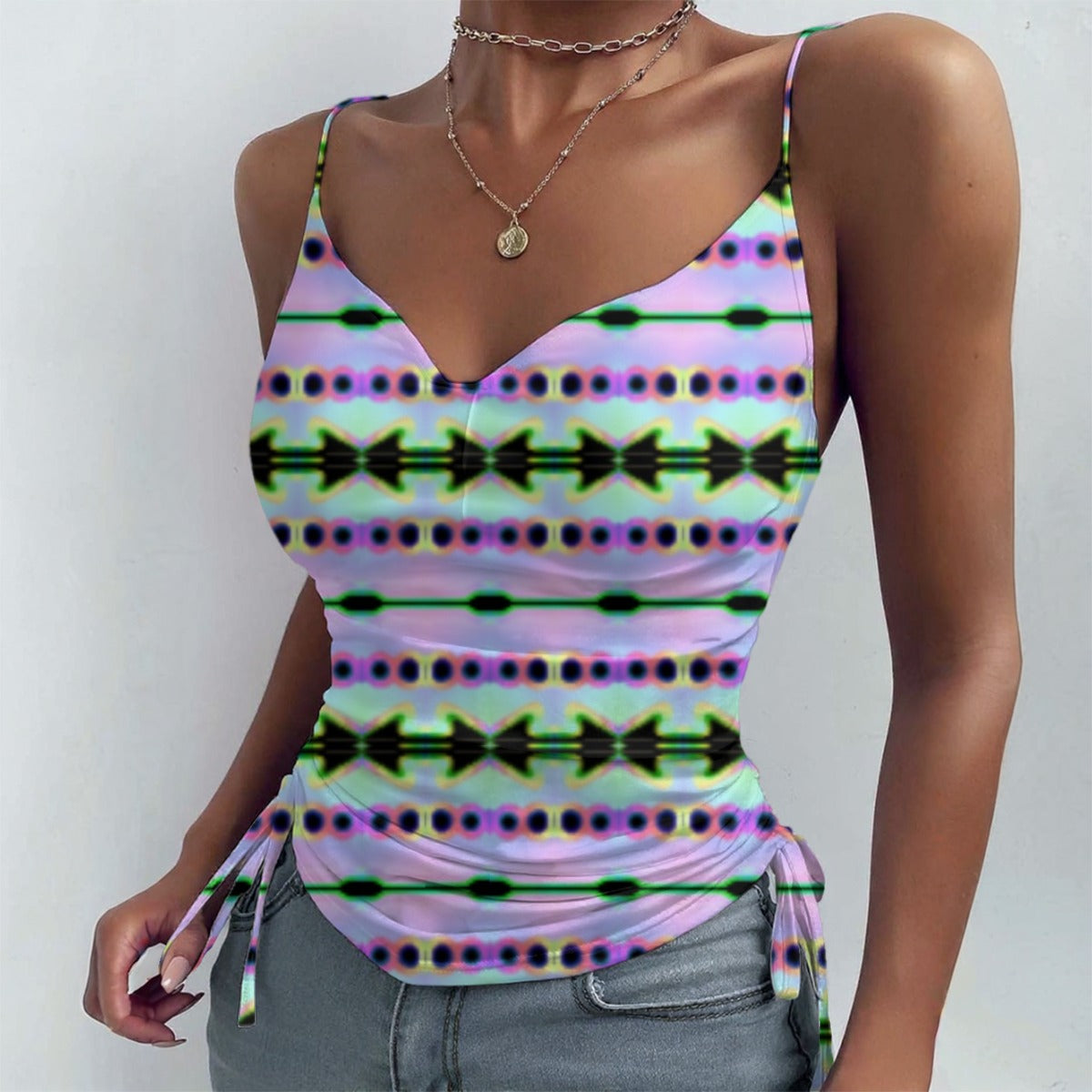 All-over Print Drawstring Camisole
