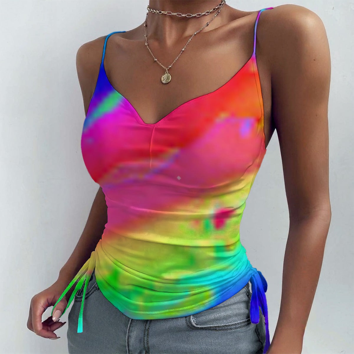All-over Print Drawstring Camisole