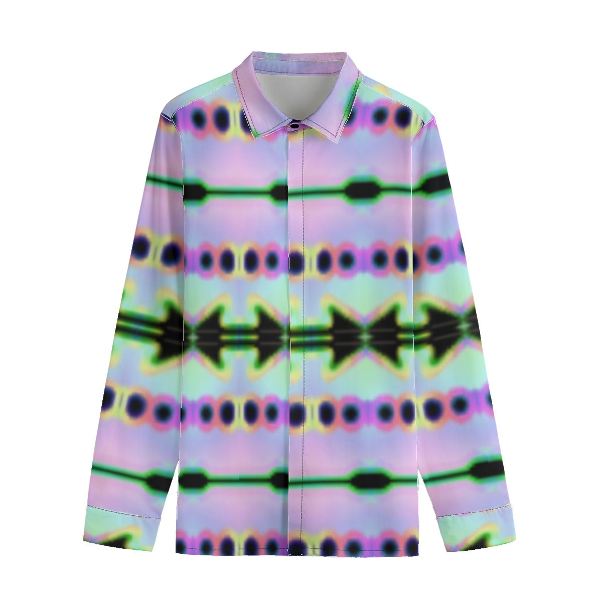All-Over Print Men's Lapel Collar Shirt With Concealed Placket |115GSM Cotton poplin
