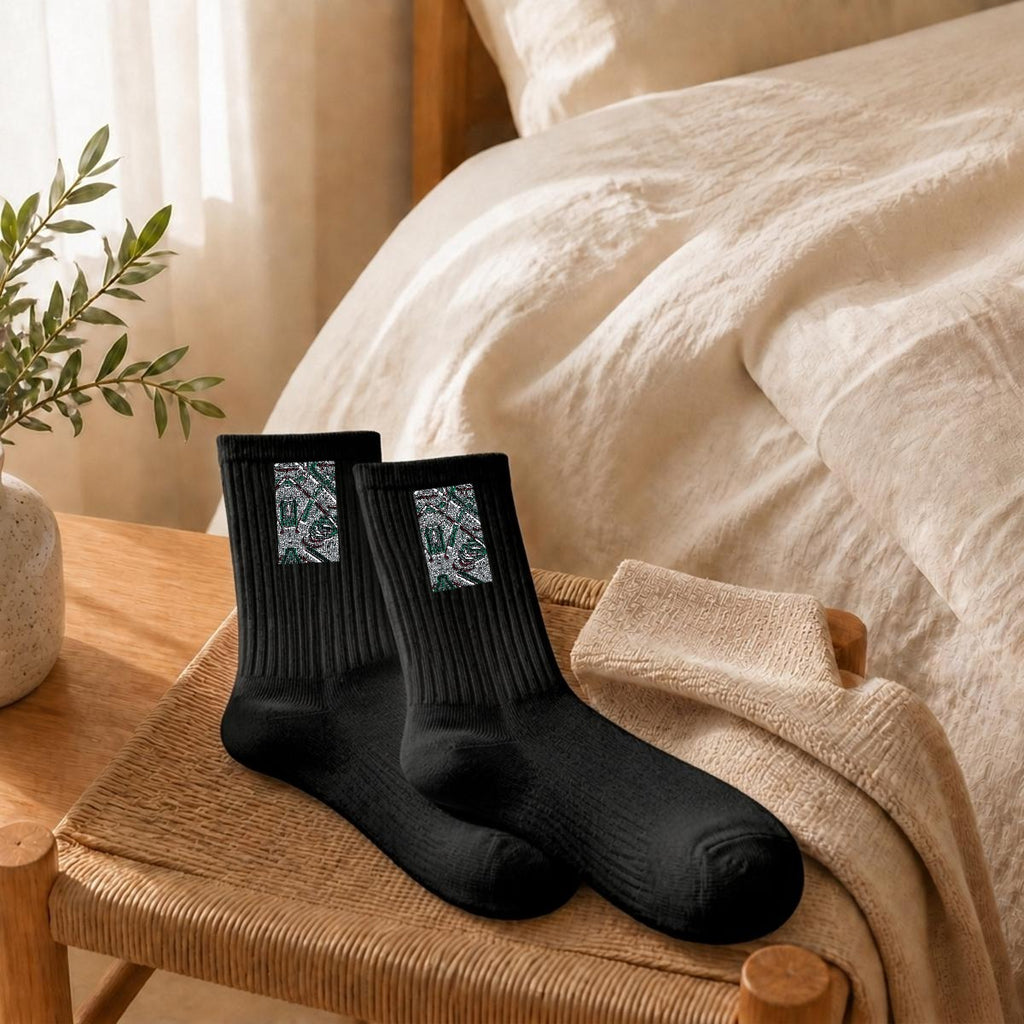 Embroidery Sports Cotton Crew Socks|Cotton