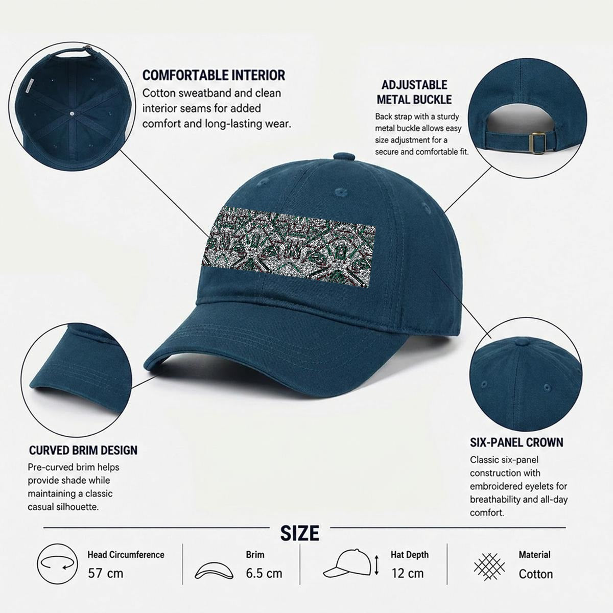 Embroidery Soft-Crown Flat Cap