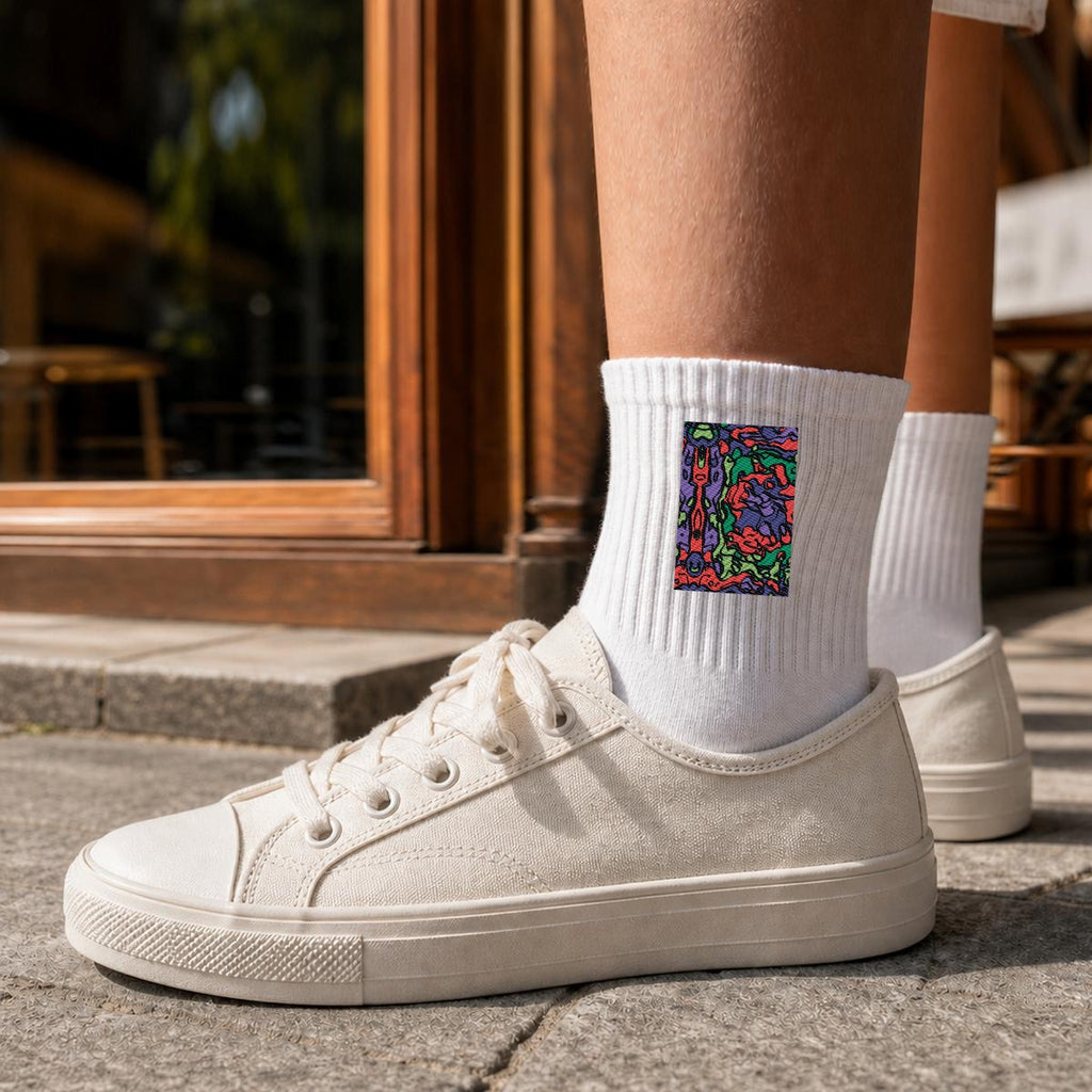 Embroidery Sports Quarter Socks|Cotton