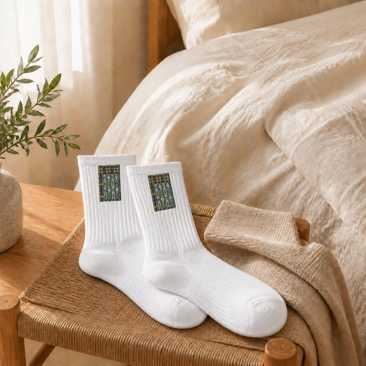 Embroidery Sports Cotton Crew Socks|Cotton