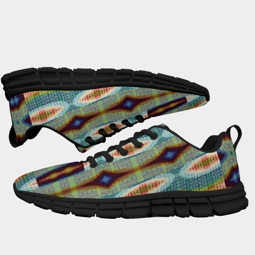 All-Over Print Men's Sports Shoes With Black Sole