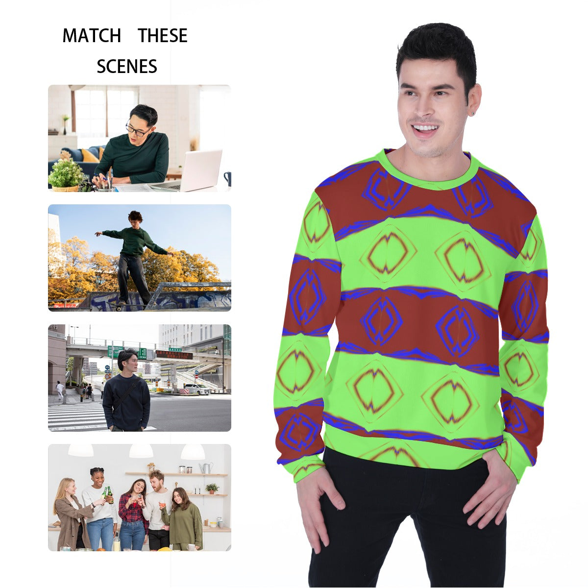 All-Over Print Men's Heavy Fleece Sweatshirt