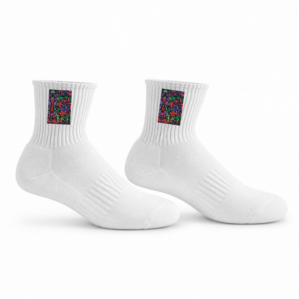Embroidery Sports Quarter Socks|Cotton