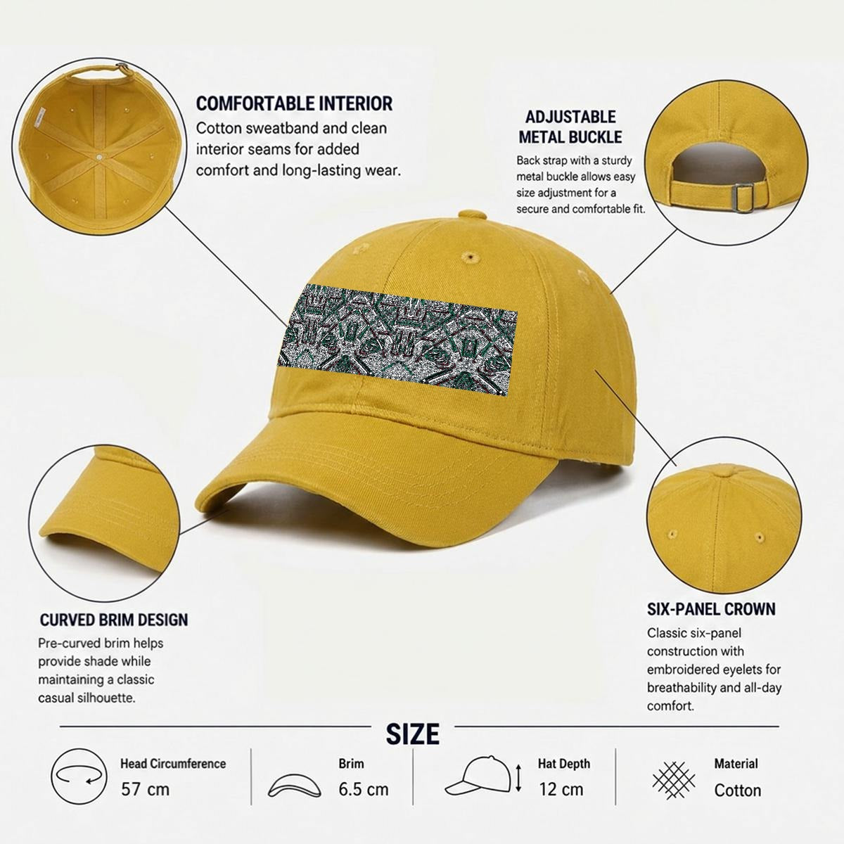 Embroidery Soft-Crown Flat Cap