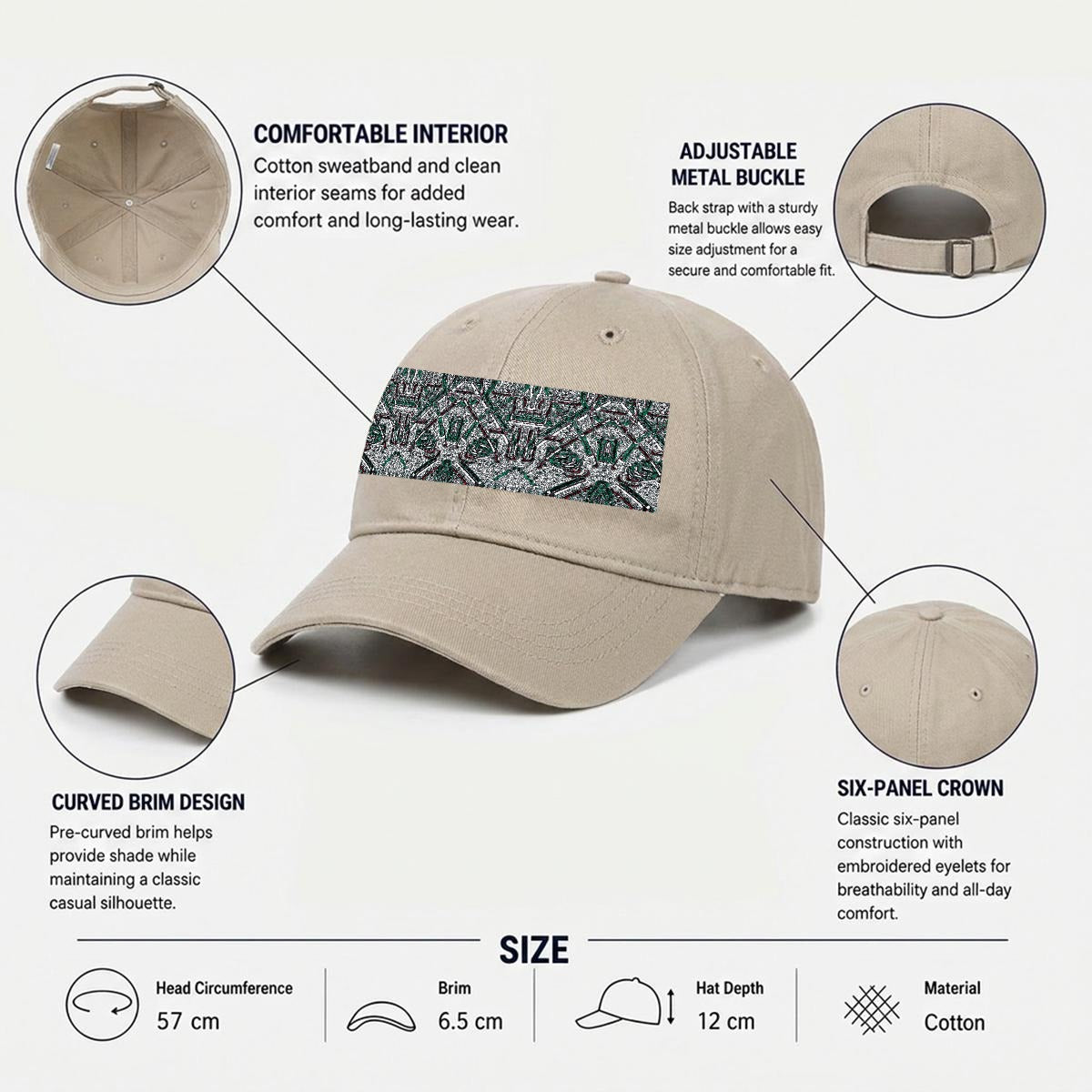 Embroidery Soft-Crown Flat Cap
