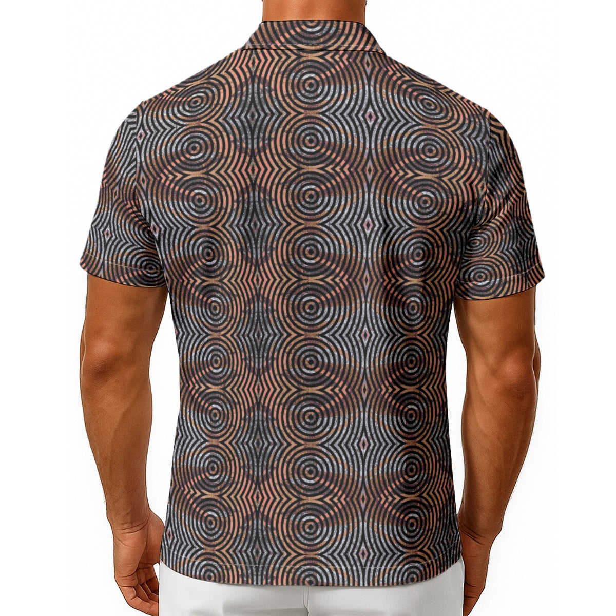 All-Over Print Men's Hawaiian Shirt With Button Closure