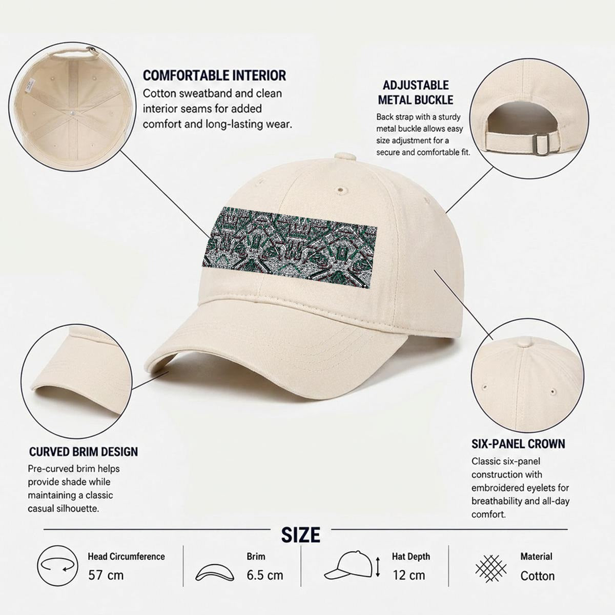 Embroidery Soft-Crown Flat Cap