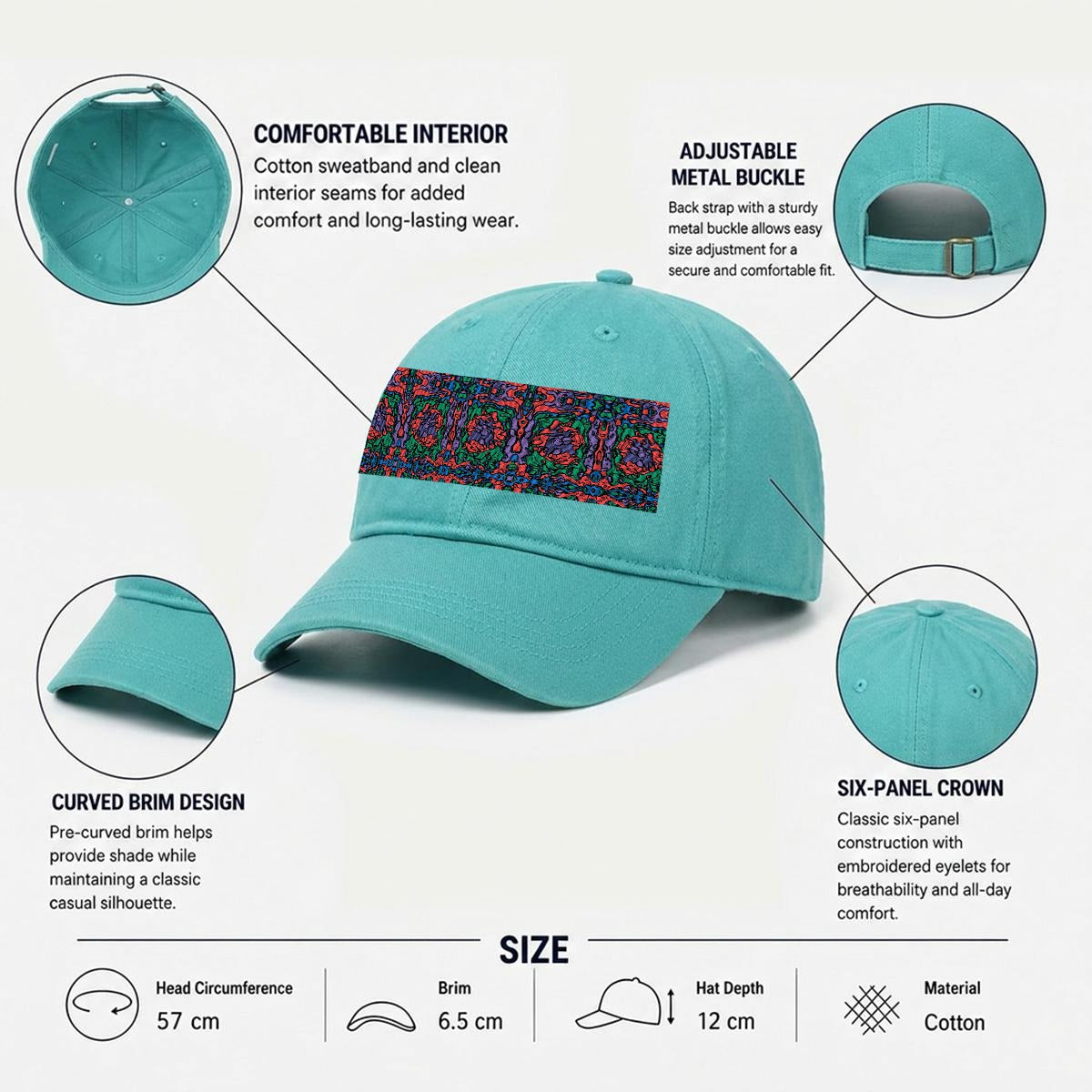 Embroidery Soft-Crown Flat Cap