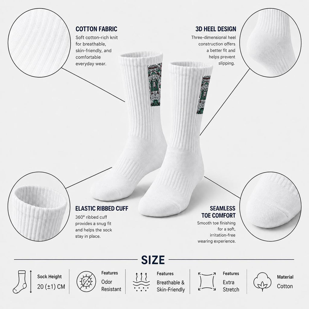 Embroidery Sports Cotton Crew Socks|Cotton