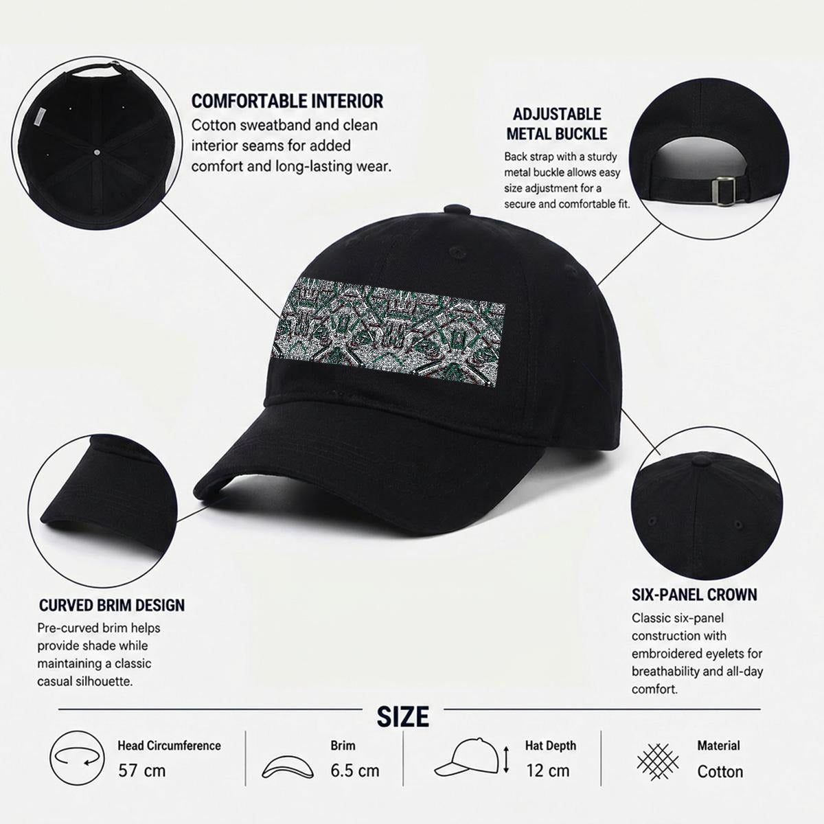 Embroidery Soft-Crown Flat Cap