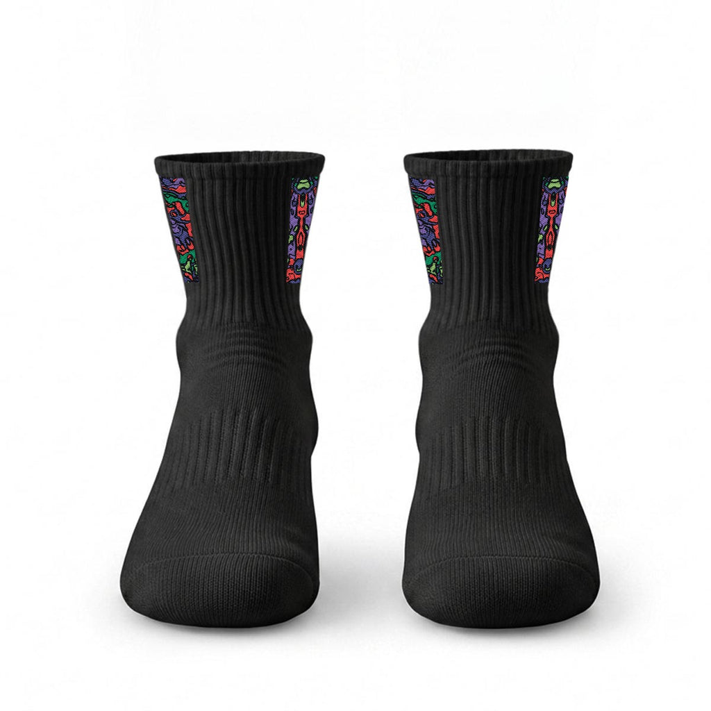 Embroidery Sports Quarter Socks|Cotton