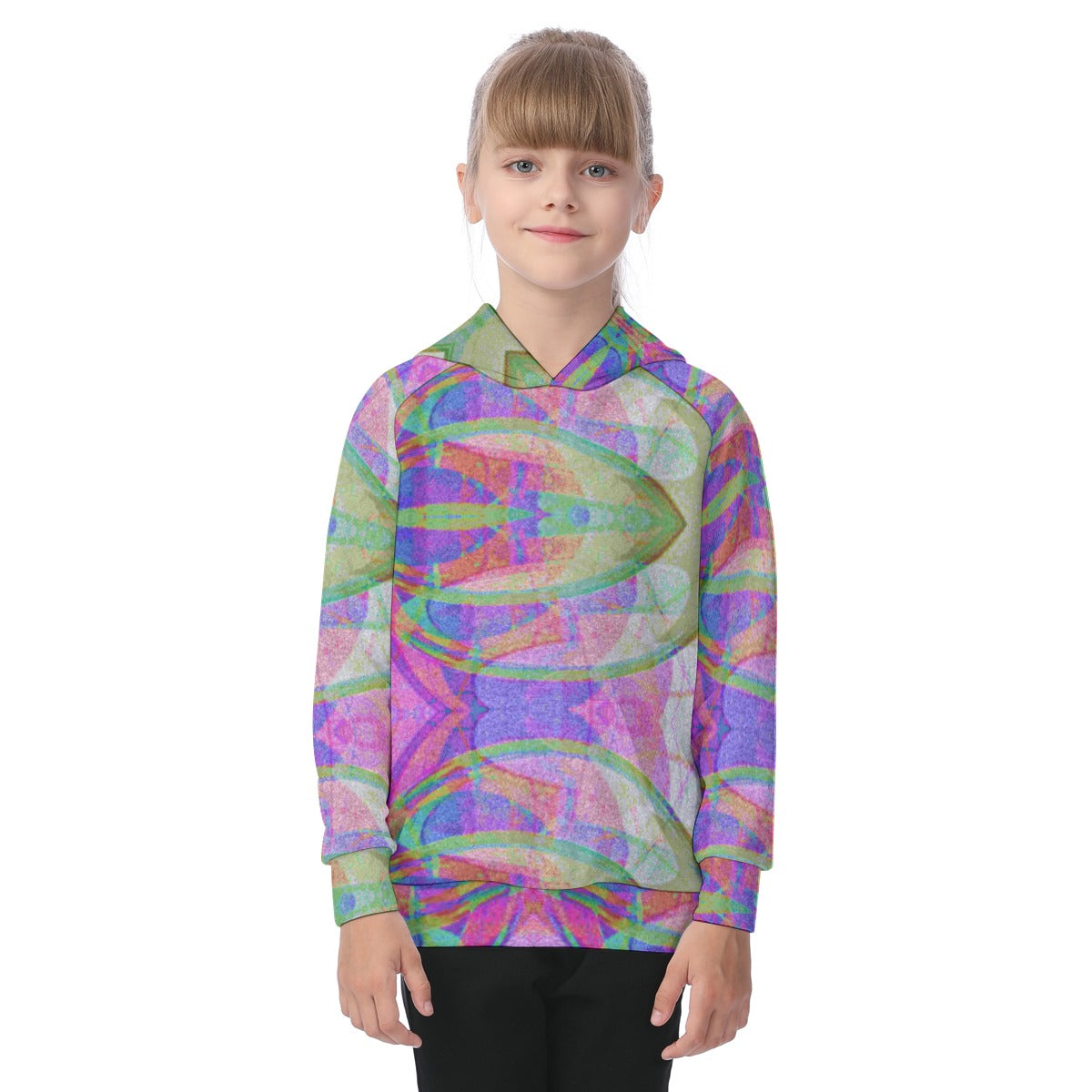All-Over Print Kid's Raglan Pullover Hoodie