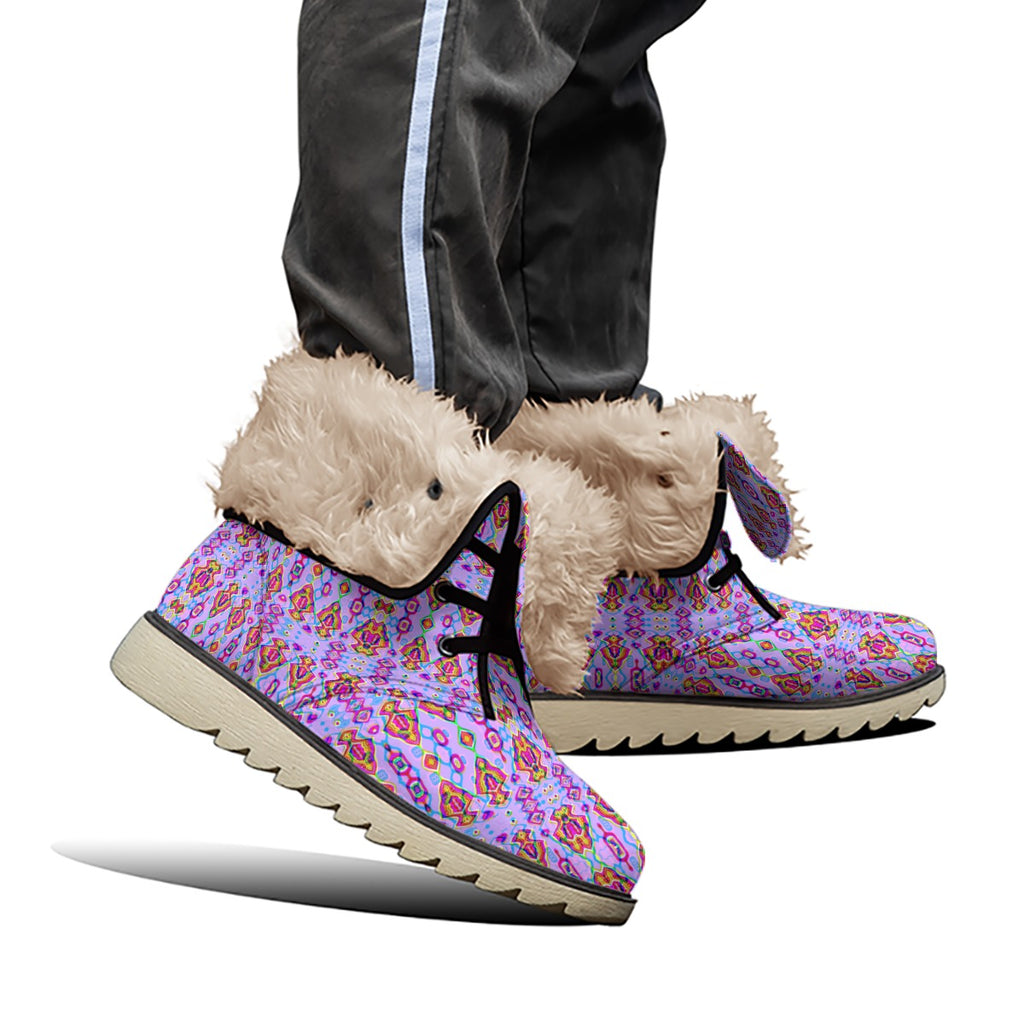 All-Over Print Men's Plush Boots