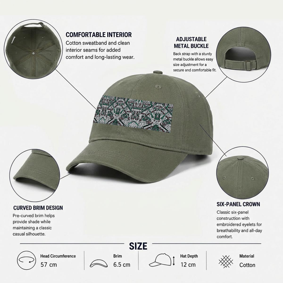 Embroidery Soft-Crown Flat Cap