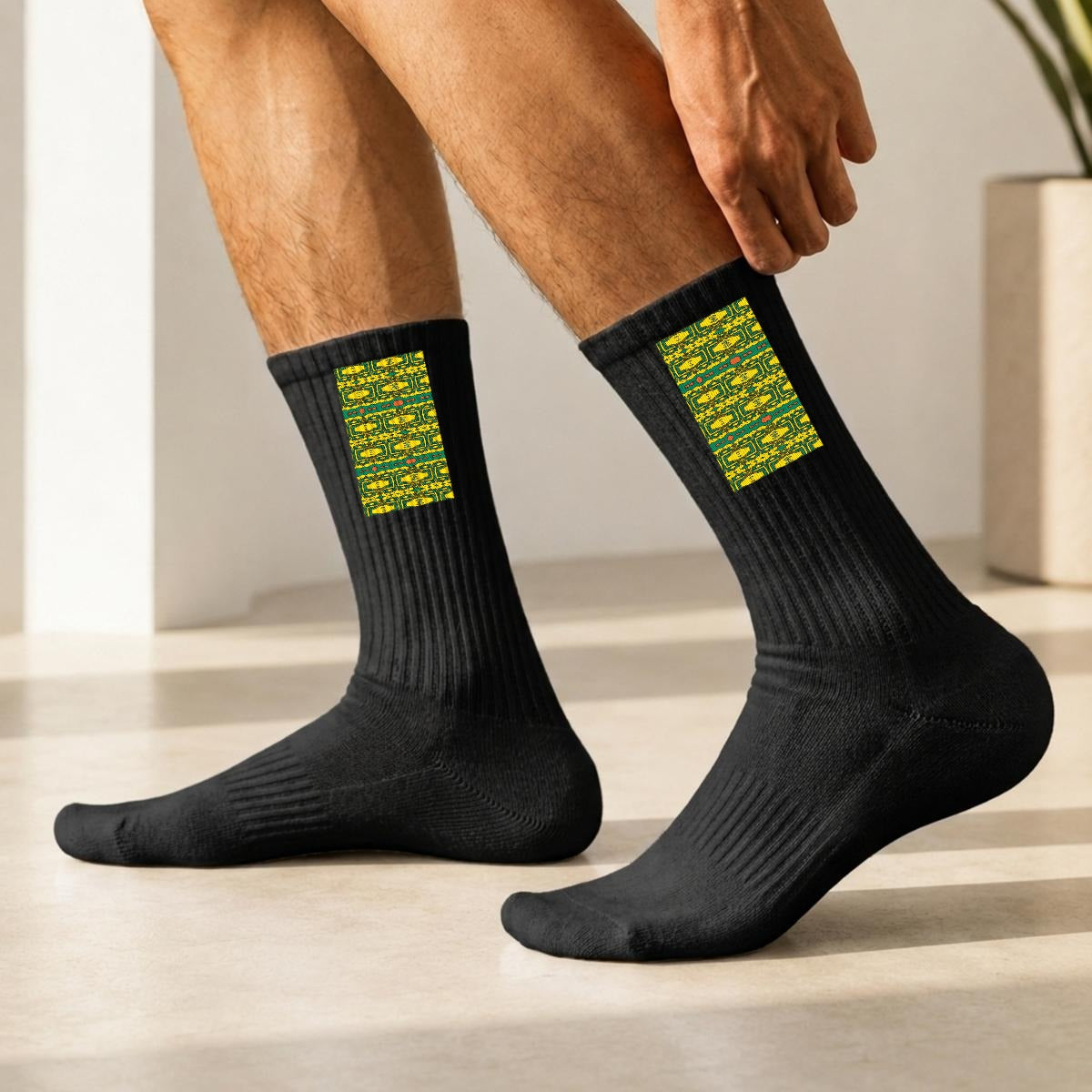 Embroidery Sports Cotton Crew Socks|Cotton