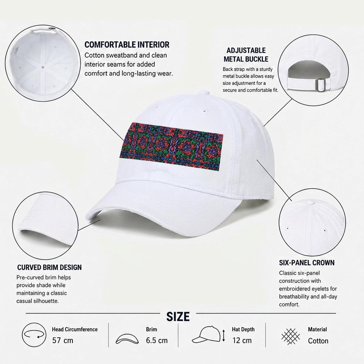 Embroidery Soft-Crown Flat Cap