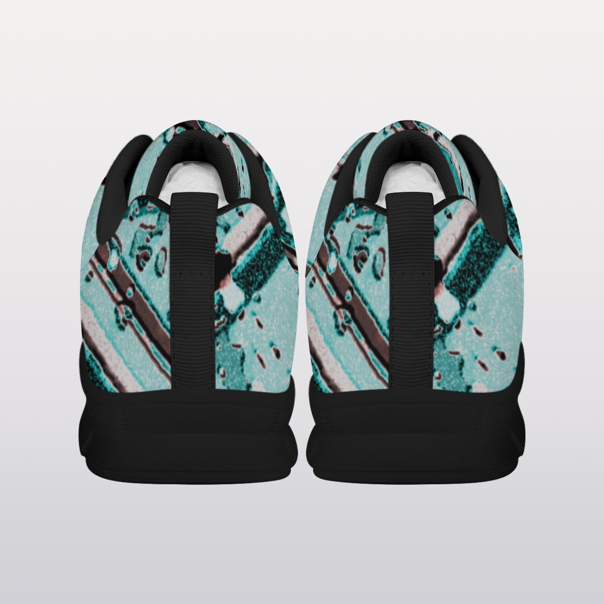 All-Over Print Men's Sports Shoes With Black Sole