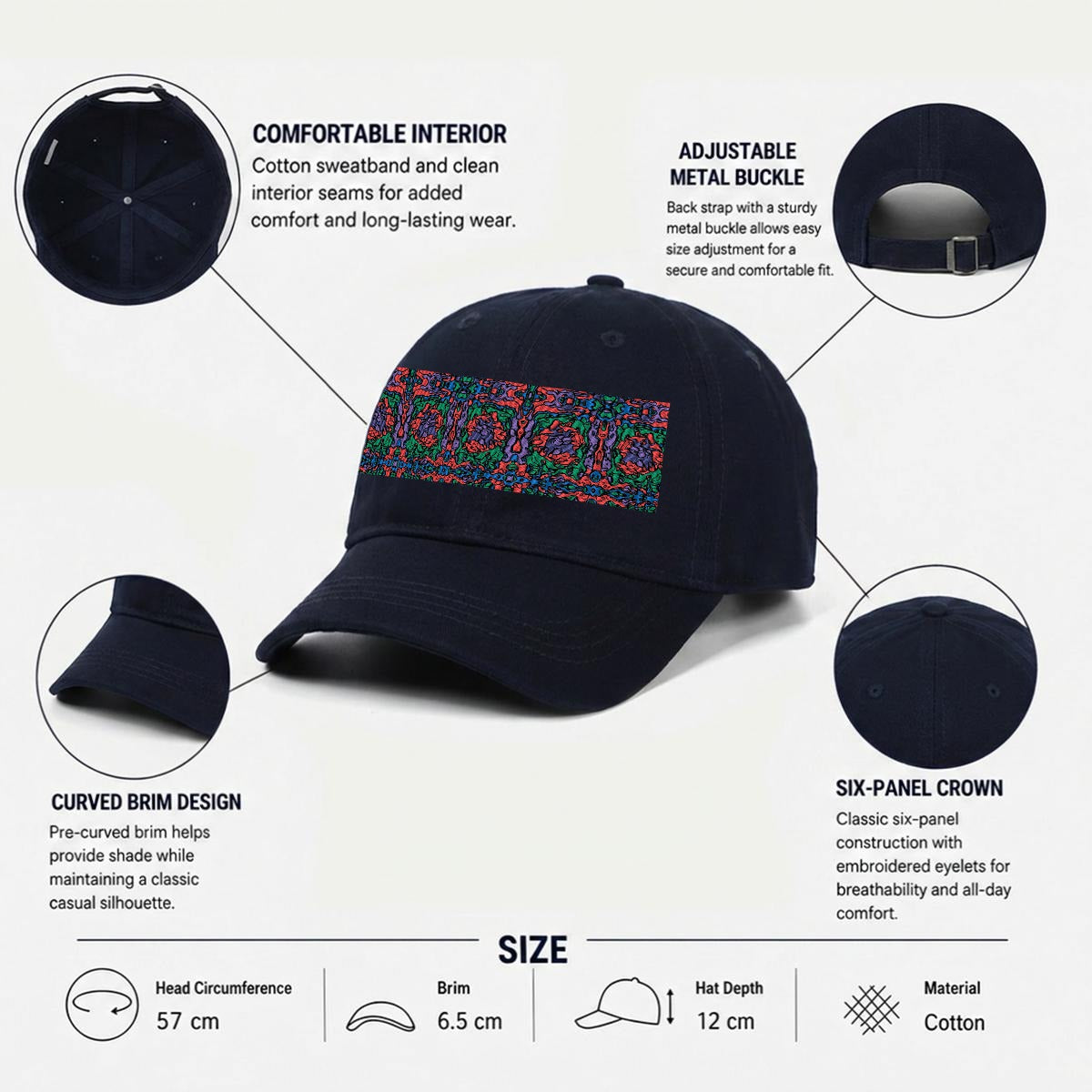 Embroidery Soft-Crown Flat Cap