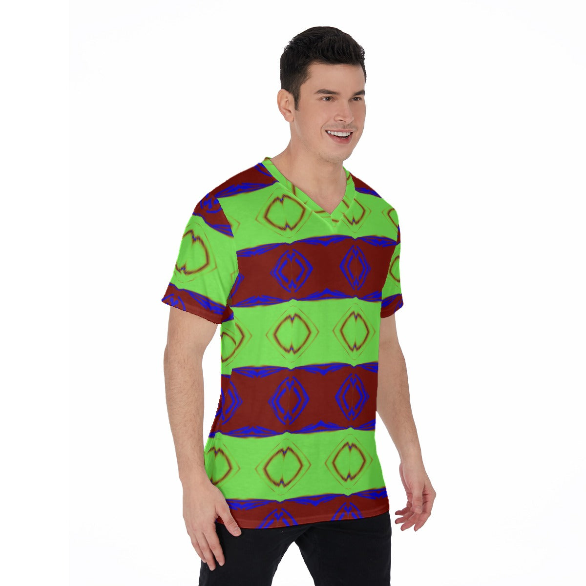 All-Over Print V-Neck T-Shirt