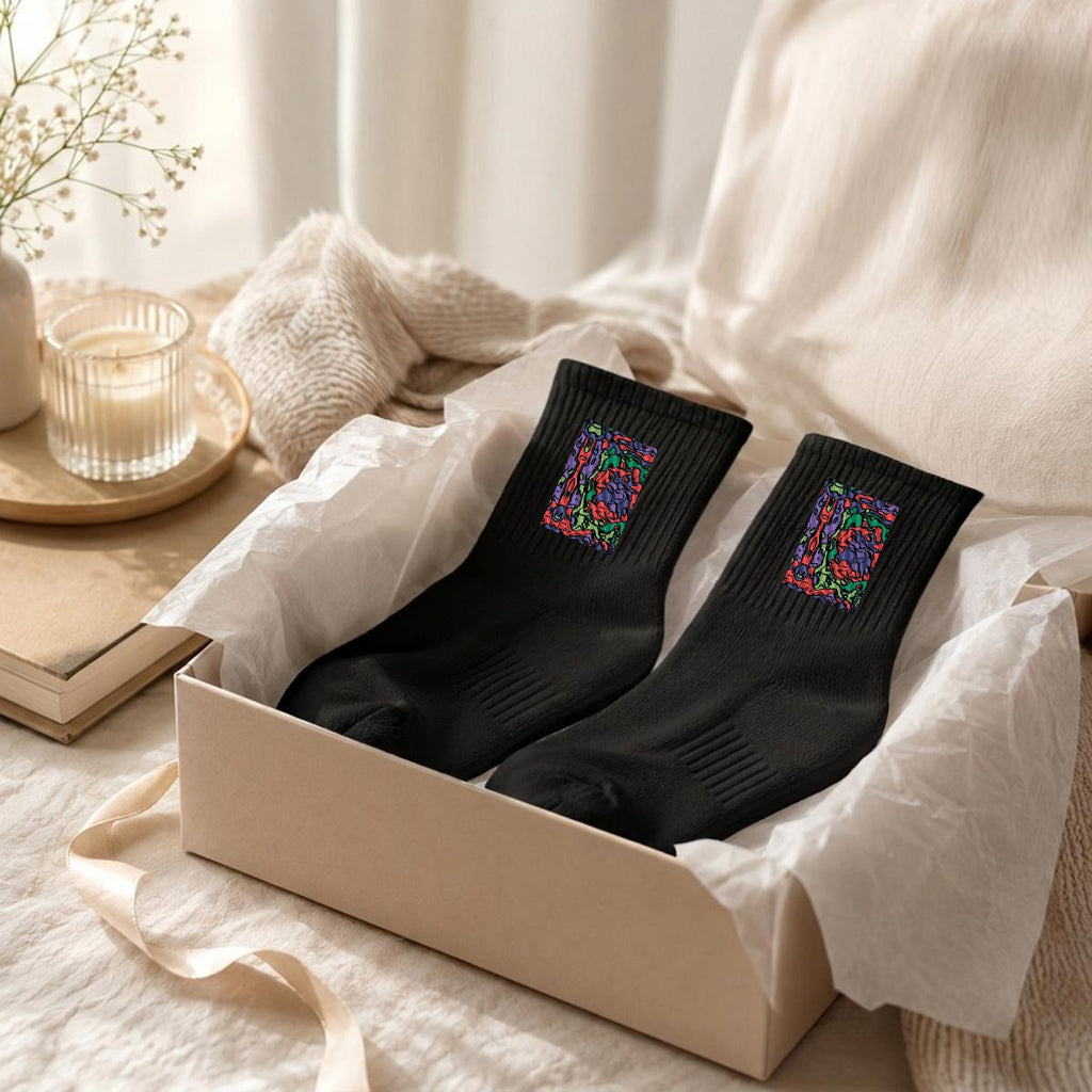 Embroidery Sports Quarter Socks|Cotton