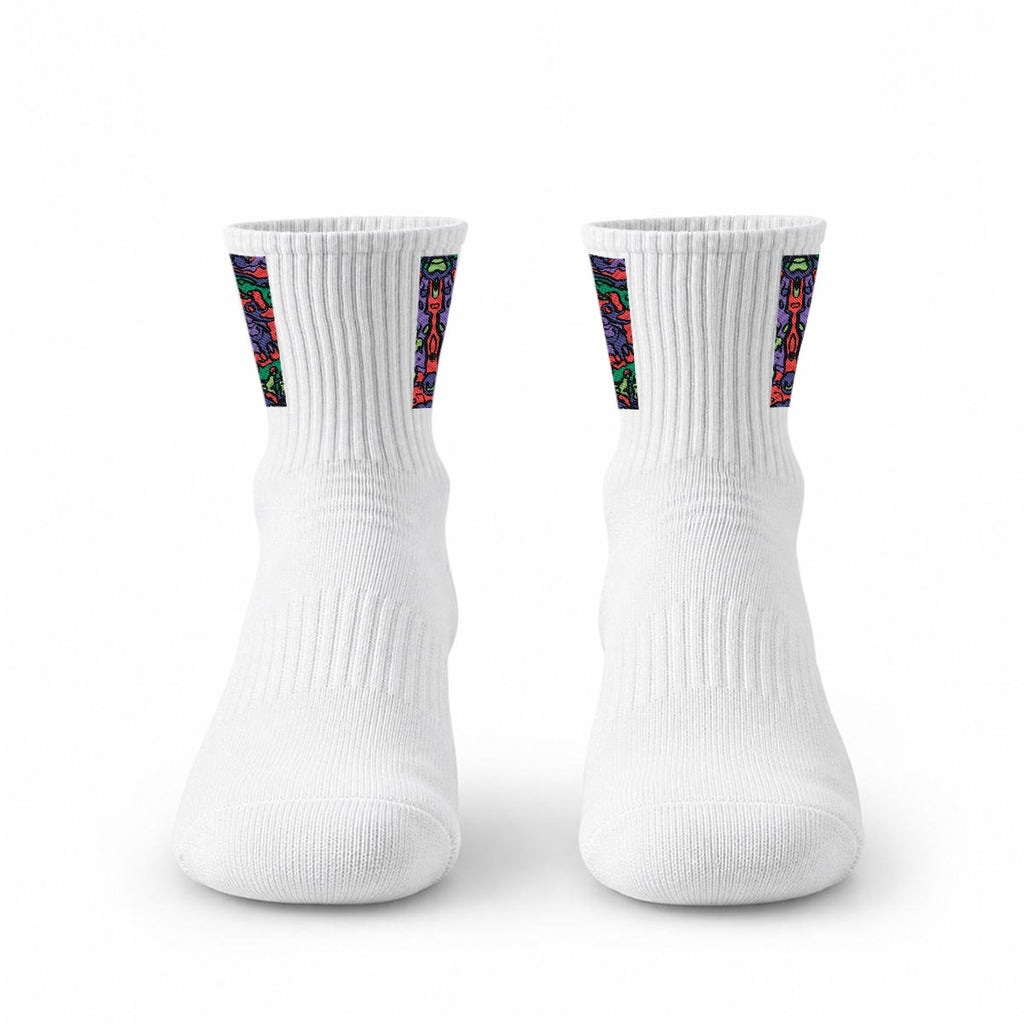 Embroidery Sports Quarter Socks|Cotton