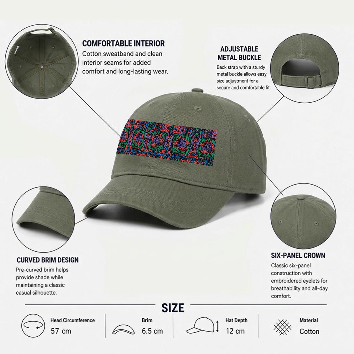Embroidery Soft-Crown Flat Cap