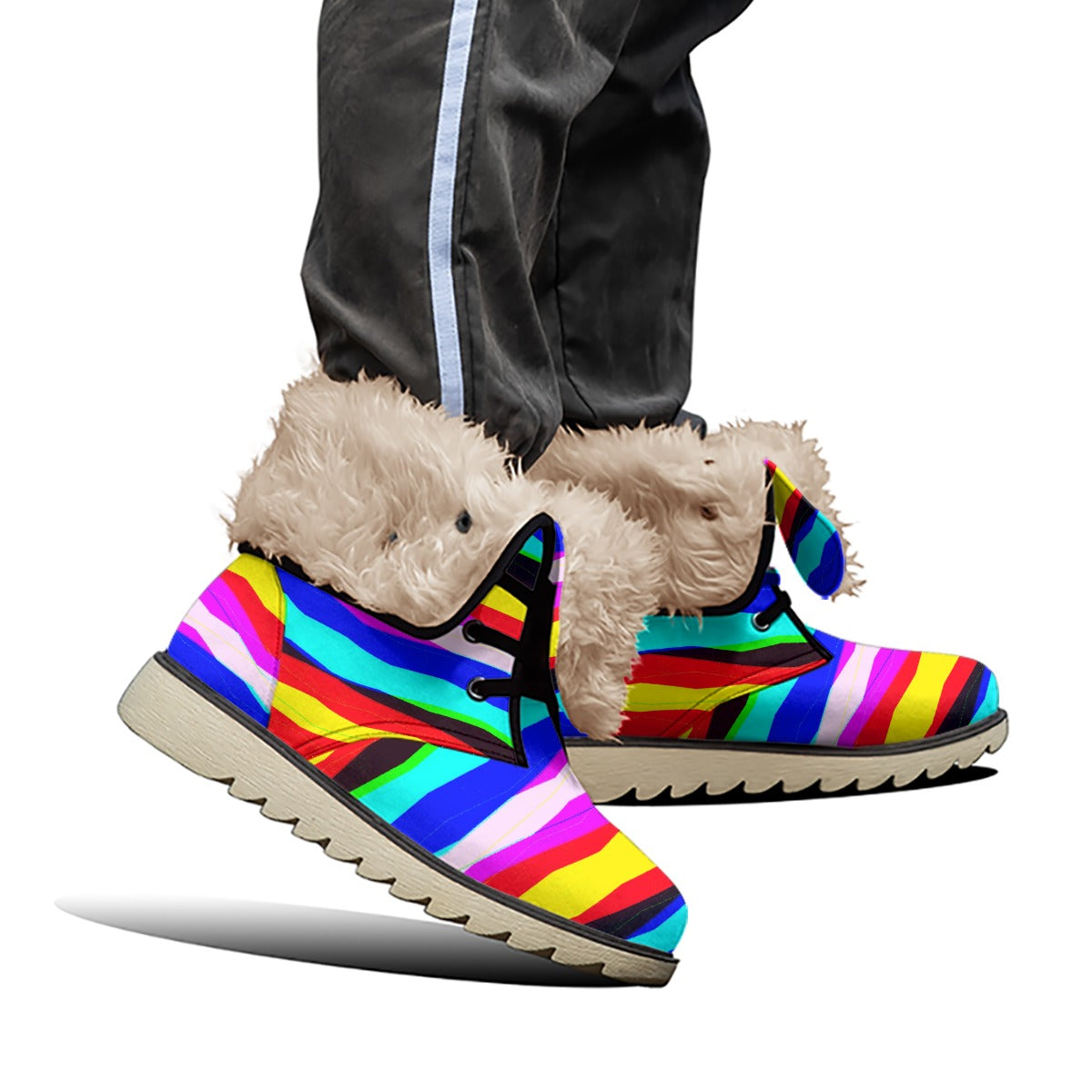 All-Over Print Men's Plush Boots