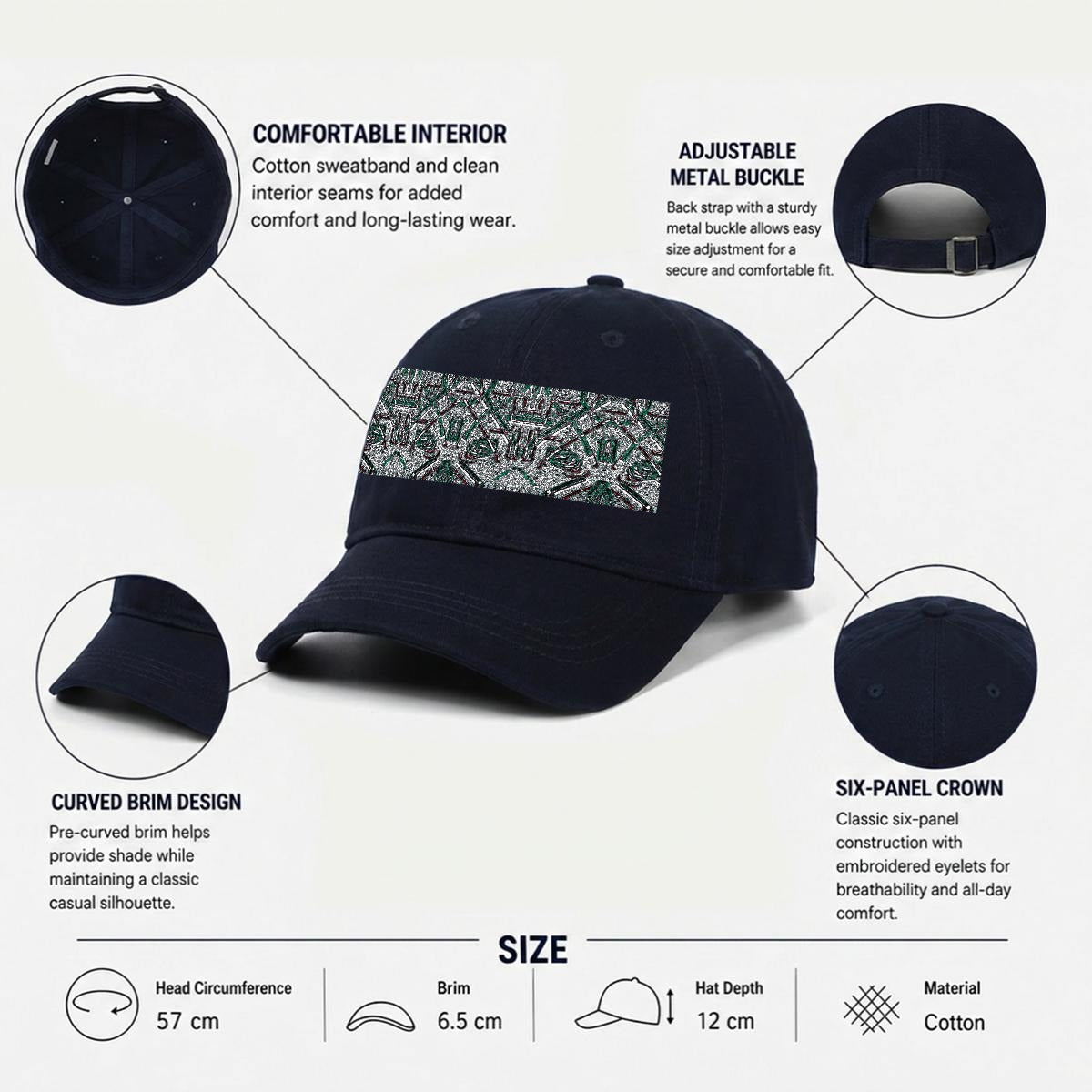 Embroidery Soft-Crown Flat Cap