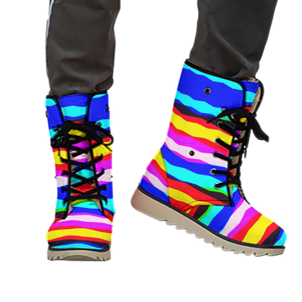 All-Over Print Men's Plush Boots