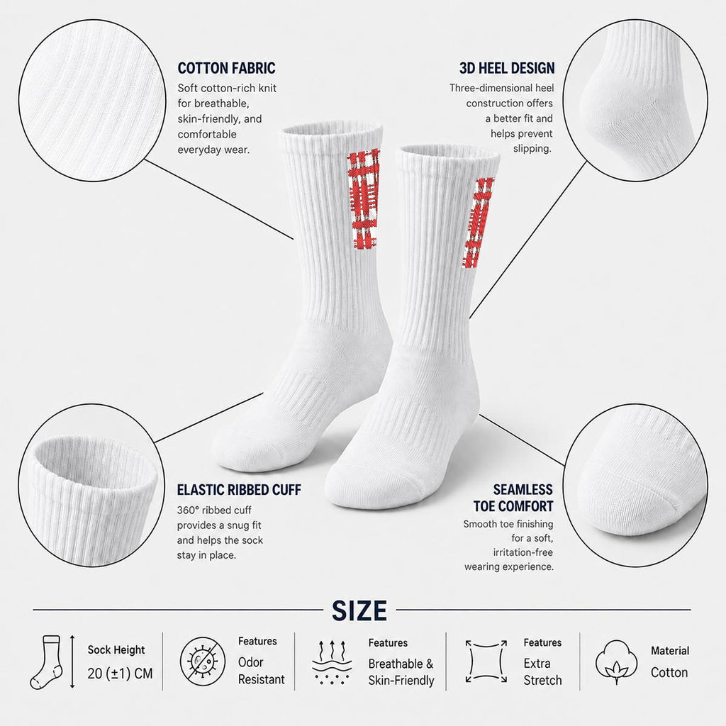 Embroidery Sports Cotton Crew Socks|Cotton