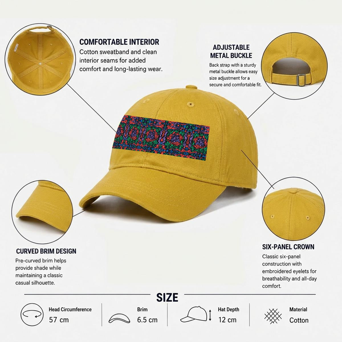 Embroidery Soft-Crown Flat Cap