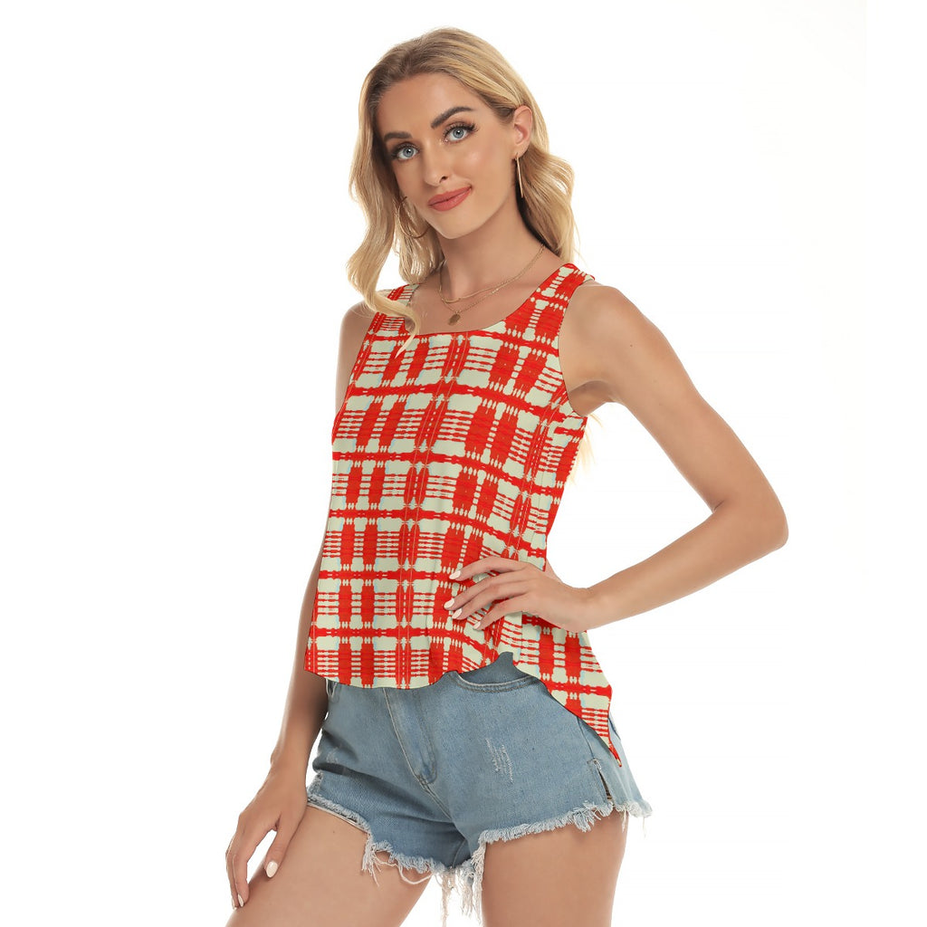 All-Over Print Women's Back Hollow Yoga Top