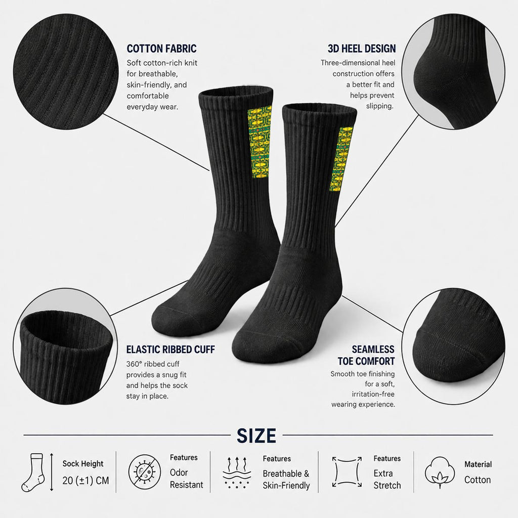 Embroidery Sports Cotton Crew Socks|Cotton