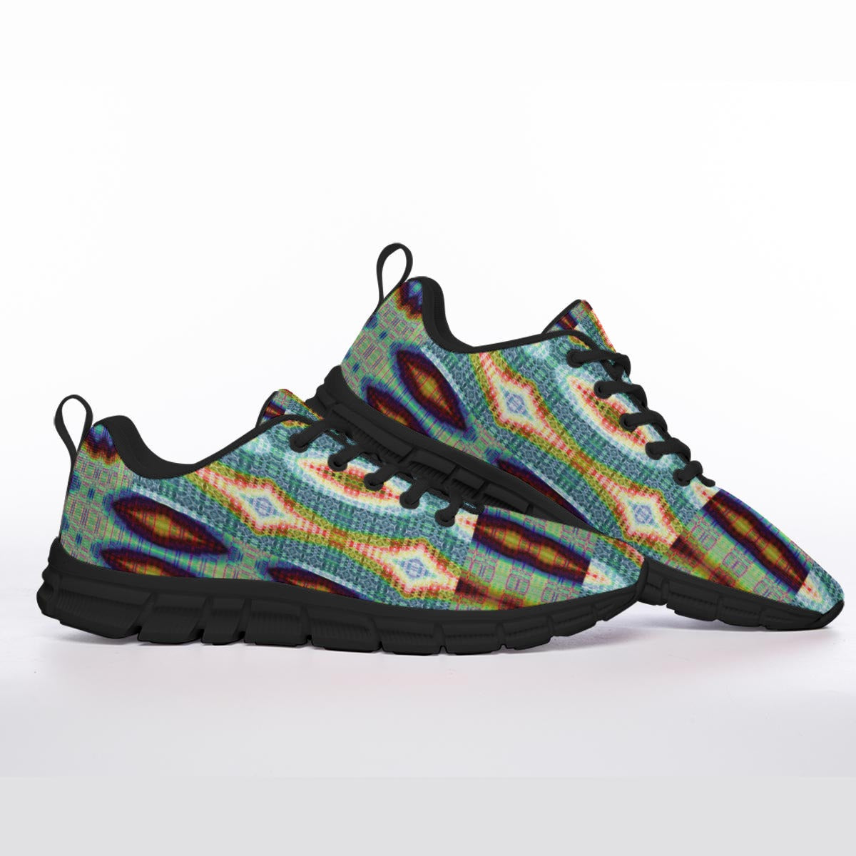All-Over Print Men's Sports Shoes With Black Sole