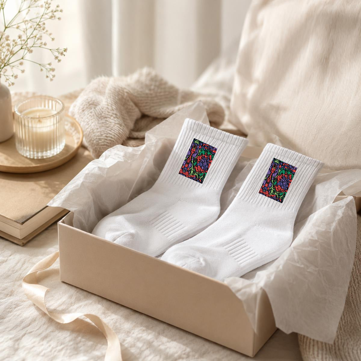Embroidery Sports Quarter Socks|Cotton