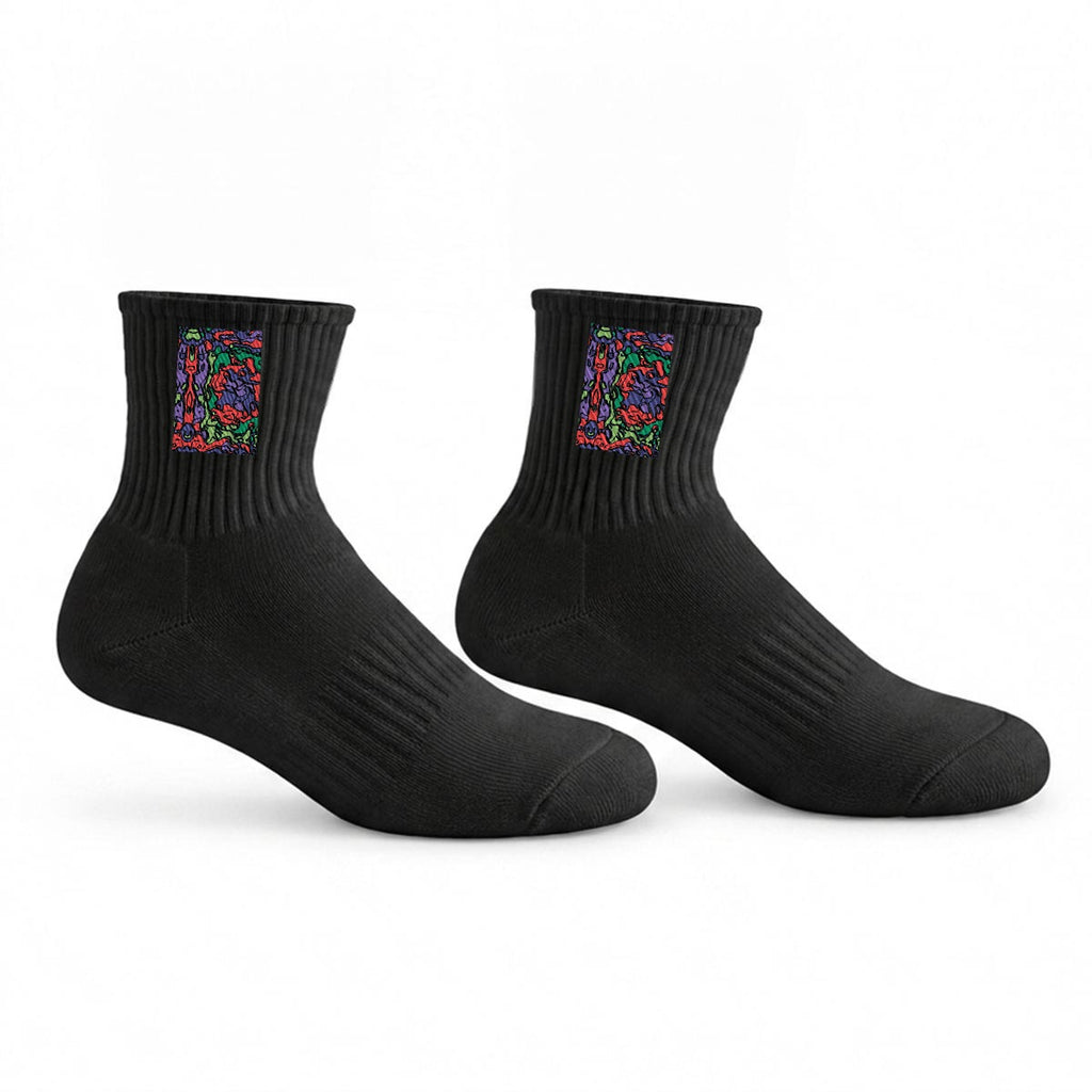 Embroidery Sports Quarter Socks|Cotton
