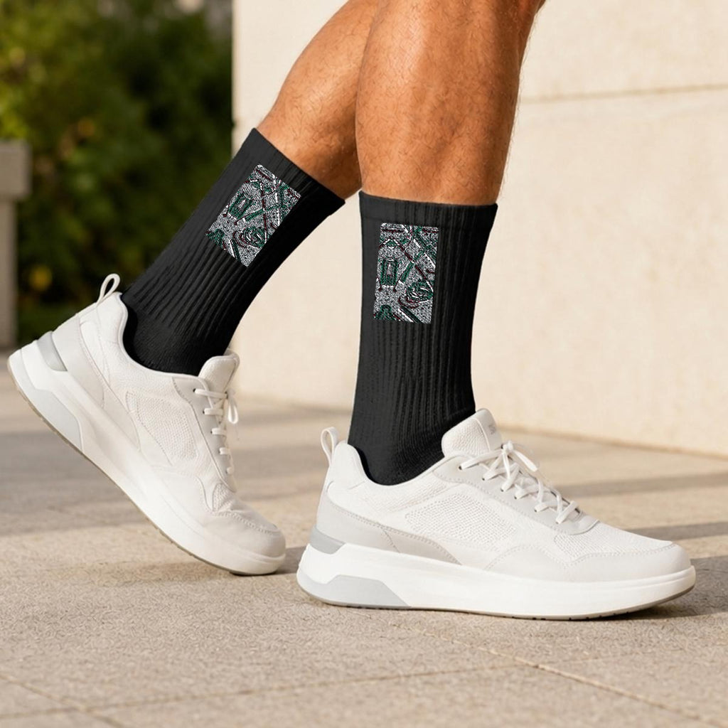 Embroidery Sports Cotton Crew Socks|Cotton