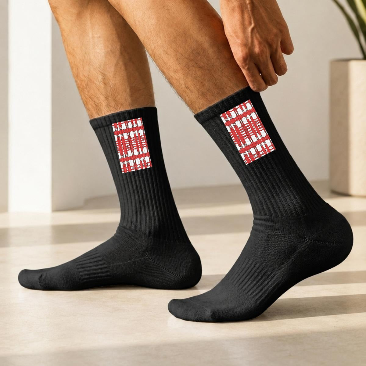 Embroidery Sports Cotton Crew Socks|Cotton